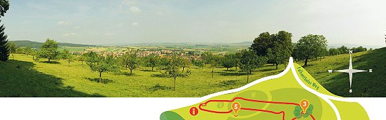 Lehrtafel Markt Berolzheim - Naturschutzgebiet Panoramafoto