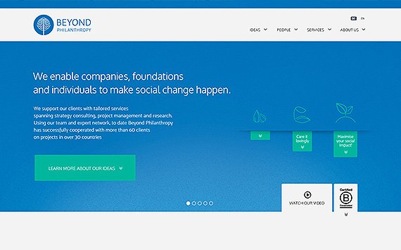 Webdesign Beyond Philanthropy Berlin - Startseite, Header