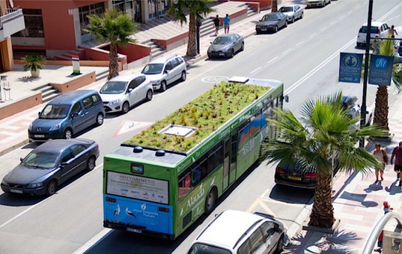 Fahrende Gärten in auf Busdächern in Barcelona - Foto: www.phytokinetic.com