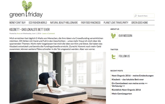 Green Friday - Blog mit nachhaltigen Themen - Foto: Screenshot von www.green-friday.de