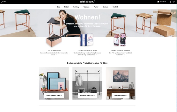 Marktplatz für junge Designer: selekkt.com, Foto: Screenshot von www.selekkt.com