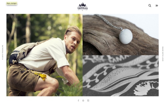Online-Shop für Regionales aus den Alpen: TrueAlps, Foto: Screenshot von www.truealps.com